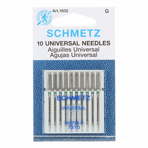 Schmetz Universal Machine Needle Size 70 / 80 / 90 Ten Needles per
